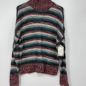 PINK REPUBLIC ZINFANDEL STRIPE LIGHTWEIGHT LONG SLEEVE SWEATER SMALL